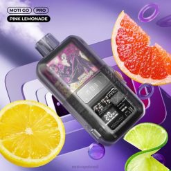 MOTI Vape For Sale 2Z02618 | MOTI Go Pro vape descartável (5%, 12.000 baforadas) limonada rosa