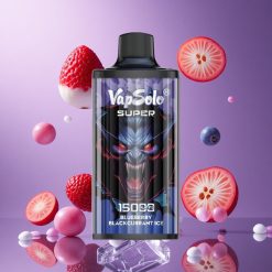 Vapsolo Super 15000 Puffs Mirtilo Groselha Negra Gelo Brasil Atacadista 40ml 850mah